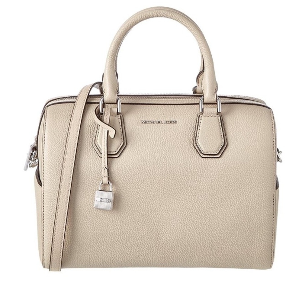 Mercer Pebbled Leather Duffle Bag - Cement